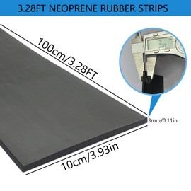 Rubber Strips, 3 mm Rubber Mat, 10 cm x 1 m, Rubber Strips, Hard Rubber, Solid Rubber Scraper, Non-Slip, Insulating, Ideal for Use as Protection in Industrial Garage Applications (100 x 3 mm x 1 m)