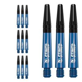 RUTHLESS Sting | Polycarbonate Dart Shafts Solid Blue with Black Aluminium Top, Short 36mm, 3 Sets of 3 Stems (3XS1759)
