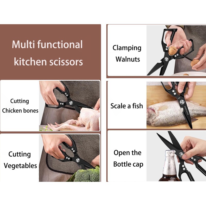 Multi-Purpose Rust Proof Kitchen Shears,Dishwasher Safe,Can be Used to Cut
