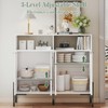 White Buffet Cabinet with Storage, Fluted Storage Cabinet with Doors
