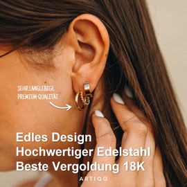 ARTIQO Weekend Stainless Steel Hoop Earrings (Gold, Silver) - Hoop Earrings, Statement Hoop Earrings for Women - Waterproof and Skin-Friendly - Premium Quality Surgical Steel, Stainless Steel