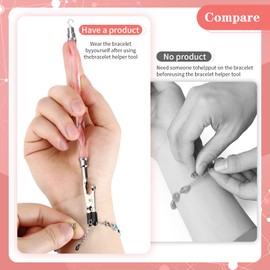 2 in 1 Bracelet Helper Tool -WIFORT Bracelet Helper to Put on Yourself, Quick Release Fastening Jewelry Clasp Helpers,Bracelet Assist Tool with Hook for Necklace, 197mm Extended Design