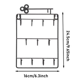 Boutihao Vintage Decor Key Holder, Key Hook Organiser, Key Holder, Decorative Wall Mounted, 11 Hooks Keys, for Entrance, Kitchen, Mud, Home Office, Black