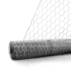 Fencer Wire 20 Gauge Chicken Wire Fence, Galvanized Poultry Hexagonal Netting Crafting, Chicken Coops & Rabbit Rodent Cage, 1-Inch Hex Grid (3 ft. x 50 ft.)