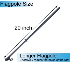 Acocony Car Flag Poles 20 Inches with Locking Cap and Retaining Clip Black Plastic Heavy Duty Flag Pole for Car Windows Pack of 12