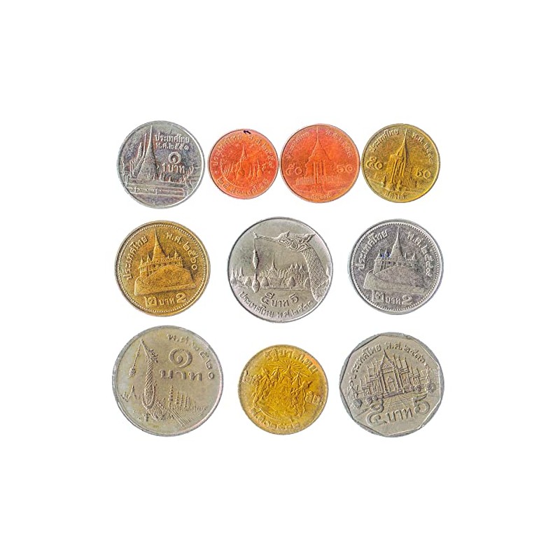 Thailand 10 Mixed Coins | Satang | Baht | Garuda