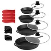 Megachef 13 Piece Pre-Seasoned Cast Iron Skillet Set with Temperd