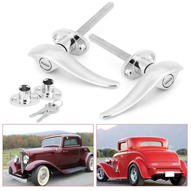 Akozon Car Outside Locking Door Handles Stainless Steel Fit for