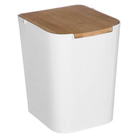 5five Naturéo Bin with Bamboo Lid 5 L White