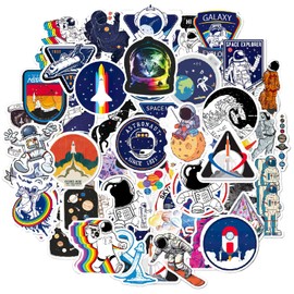 Original Space Explorer Sticker Set | 50 Pieces Galaxy Vinyl Stickers - Waterproof & UV Resistant for Car, Laptop, Skateboard & DIY Projects (Space A)