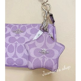 Coach NWT Coach Star Signature Bag Charm CBL12 Silver/Iris