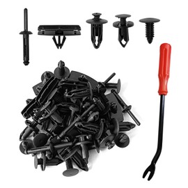 Fit for Wrangler Ram Push-Type Plastic Rivets 6 in 1 Grille Bumper Retainer Clips with Fastener Remover OEM 6506007AA, 6502625, 6503598 (121PCS)