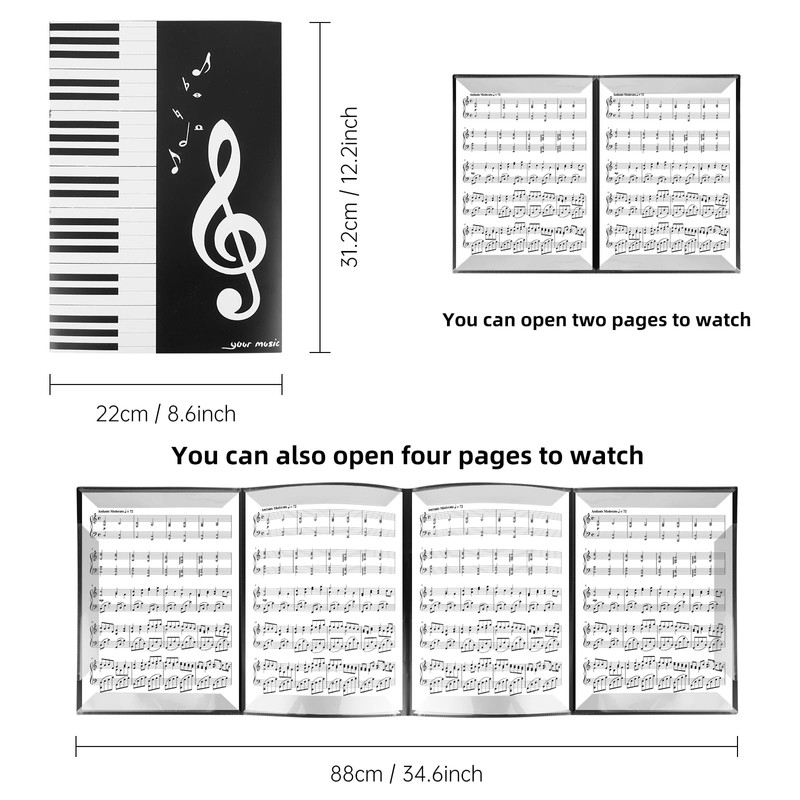 Music Folder 6 Sides for Music Sheets A4 Music Folder,
