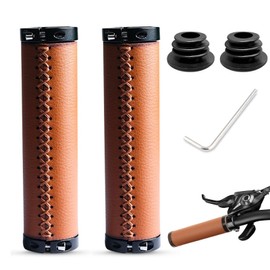 Bicycle Grips MTB Grips Handlebar Grips Bicycle: HOMURY Non-Slip Leather Bicycle Grips / Handlebar Grips, Ergonomic Bicycle Grips Mountain Bike for Scooter Urban Bike Mountain Bike