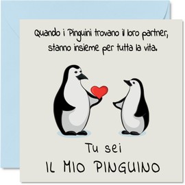 Cute Anniversary Card Wife Boyfriend Girlfriend - My Penguin - Funny Wedding Card for Women Men Her Him Greeting Cards 145x145mm for Girlfriend