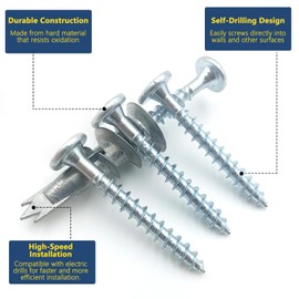 FJCTER 60PCS #8 Self-Drilling Drywall Anchors and Screws Kit, Heavy Duty Wall Anchors for Drywall, 30pcs 1/2 * 1-1/4” Anchors & 30pcs #8 * 1-3/8” Screws, Drywall Anchor Kit, 75LB Hanging and Mounting