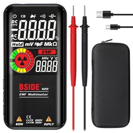 BSIDE Digital Multimeter, Color LCD 3 Results Display 9999 Counts Auto Range Voltmeter, Rechargeable with EMF Detector, Capacitance Ohm Hz Diode Live Check Voltage Tester