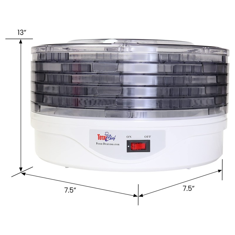 Total Chef Food Dehydrator - 5-Tier Liofilizadora, Air Drying Jerky,