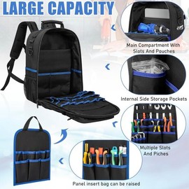 Toolbag 툴백팩, 헤비 듀티 공구 가방, 패딩 처리된 어깨끈 및 탈부착 가능한 정리함, 방수 작업용 (전기 기술자용 [03 yellow] Tool Backpack, Heavy Duty Tool Bag, Padded Shoulder Straps and Removable Organizer, Waterproof for Work (for Electricians [03 yellow])