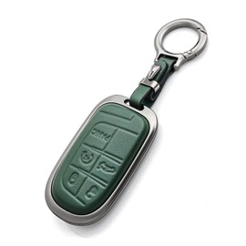 OFFCURVE for Dodge Jeep Key Fob Cover, Car Key Cover Case for Dodge Charger Challenger Dart Journey Durango Grand Caravan RAM Chrysler 200 300 Smart Key Car Accessories Holder Protector, Green