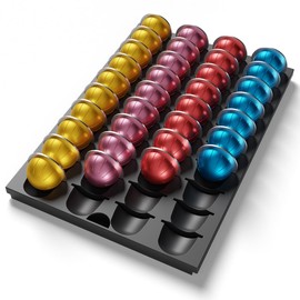 Coffee Pod Drawer Insert Compatible with Nespresso Vertuo，40 Capsules Storage Holder Tray for Counter Drawer in Home Kitchen Office