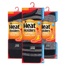 HEAT HOLDERS - 3 Pair Pack Multipack Mens Insulated Thermal Socks for Winter 6-11