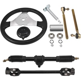 Trkimal 300mm Steering Wheel Tie Rod Rack Adjustable Shaft Tie Rod Kits for Go Kart ATV UTV 110cc 125cc 140cc 150cc