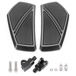 Kiawnia Motorcycle Front Footpegs for Honda Rebel 300 500 CMX300 CMX500 2017-2025, 360° Roating Anti-Slip Wide Foot Pegs Footrest, Rider Footboard, Motorbike Highway Footboard Accessories (Black A)