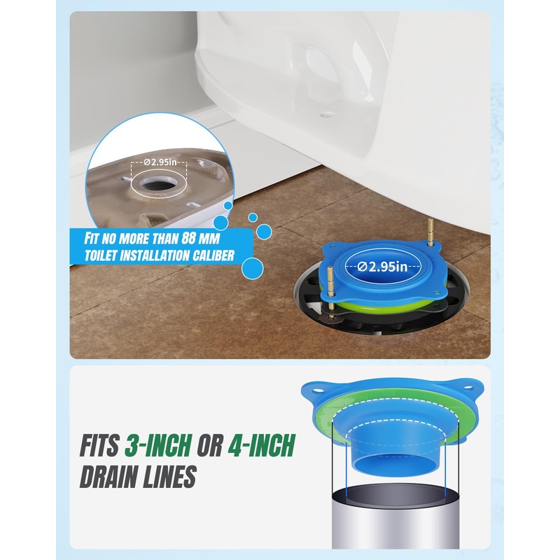MENNTY Elastic Wax Ring Kit for Toilet Installation - Reusable