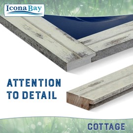 Icona Bay 5x7 (13x18 cm) Picture Frames (Creamery White, 6 Pack), Rustic Picture Frame Set, Natural Real Wood Frames, Cottage Collection