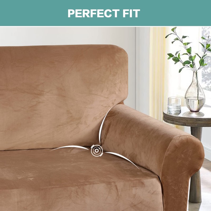 Turquoize Velvet Sofa Slipcover Stretch Extra Large Couch Covers for