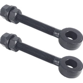 IRONTITE® 2 Pack Black Gate Hinges Eye Bolt, 12mm x 100mm Long. Adjustable Gate Hinges Eye Bolts, Ideal As Garden Gate Hinges for Wrought Iron Gates.