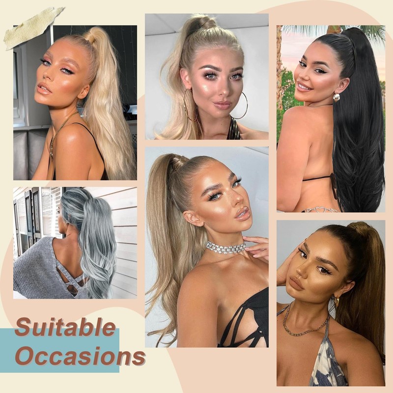 Jolelyne Brown WavyDrawstring Ponytail Extension for Black Women Long Body