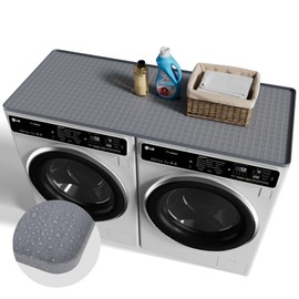 DOVEKERY Washer Dryer Countertop 51.2" x 25.6", 1Pcs Silicone Washer and Dryer Covers for The Top, Non-slip Waterproof Washing Machine Protector Mat for Laundry Kitchen