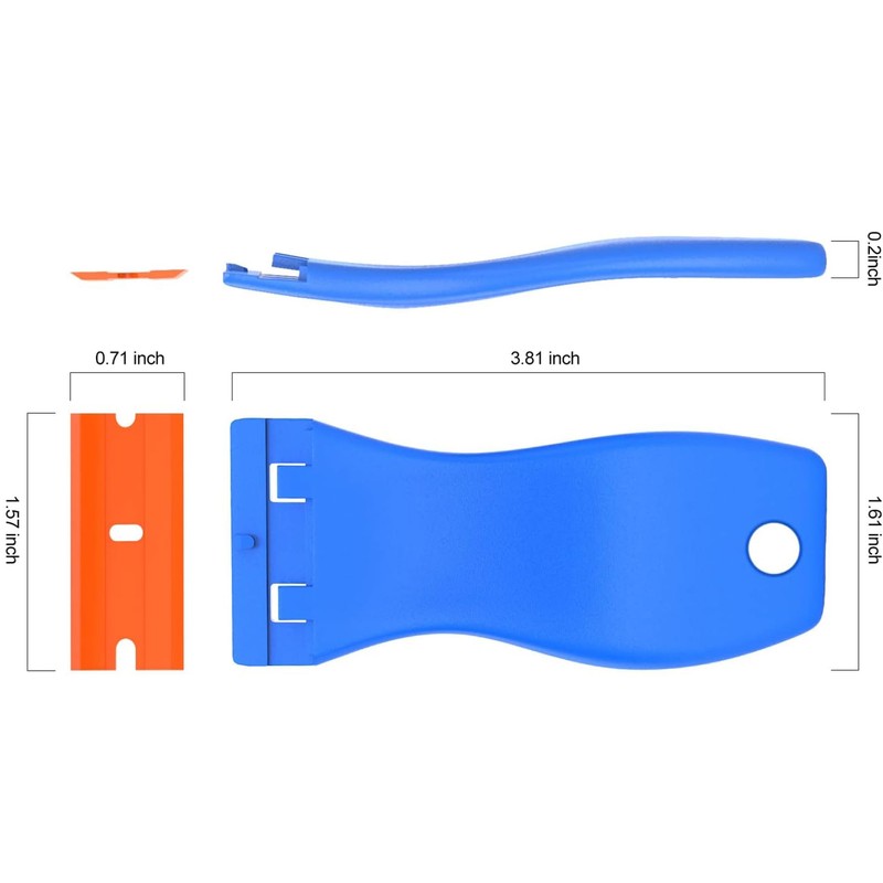 8 Pcs Plastic Razor Blade Scraper and 100 Pcs Blades,