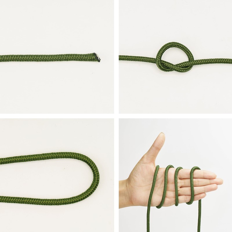 G2PLUS 30M Sage Green Multi-functional Nylon Rope, 6MM Thick Heavy
