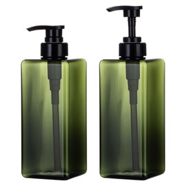 Yebeauty Pump Bottle Dispenser, 22oz 650ml Empty Plastic Shampoo Pump Dispenser Shower Hand Soap Dispenser Refillable Liquid Containers for Conditioner Body Wash, Bathroom Kitchen, 2 Pack Green