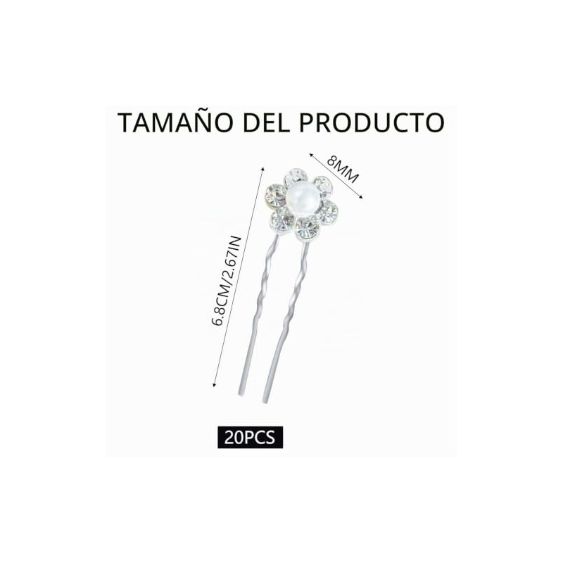 20 PCS horquillas para tocado de novia, Accesorios para peinados