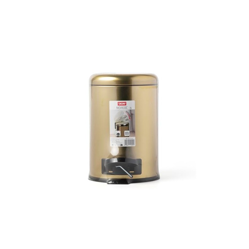 TATAY Cosmetic Bin with Stainless Steel Pedal, 3L Capacity, Removable