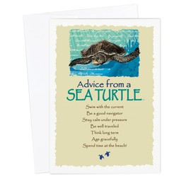 Your True Nature Advice from a Sea Turtle 6 All Occasion Greeting Cards, Sustainable Blank Inside Turtle Notecards for Ocean Thank You Cards, Thinking of You, Get Well and More (GCADVSTUR6-BLANK)