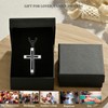 MOOSKI Cross Necklace for Men,Silver Gold Black Mens Cross Necklaces