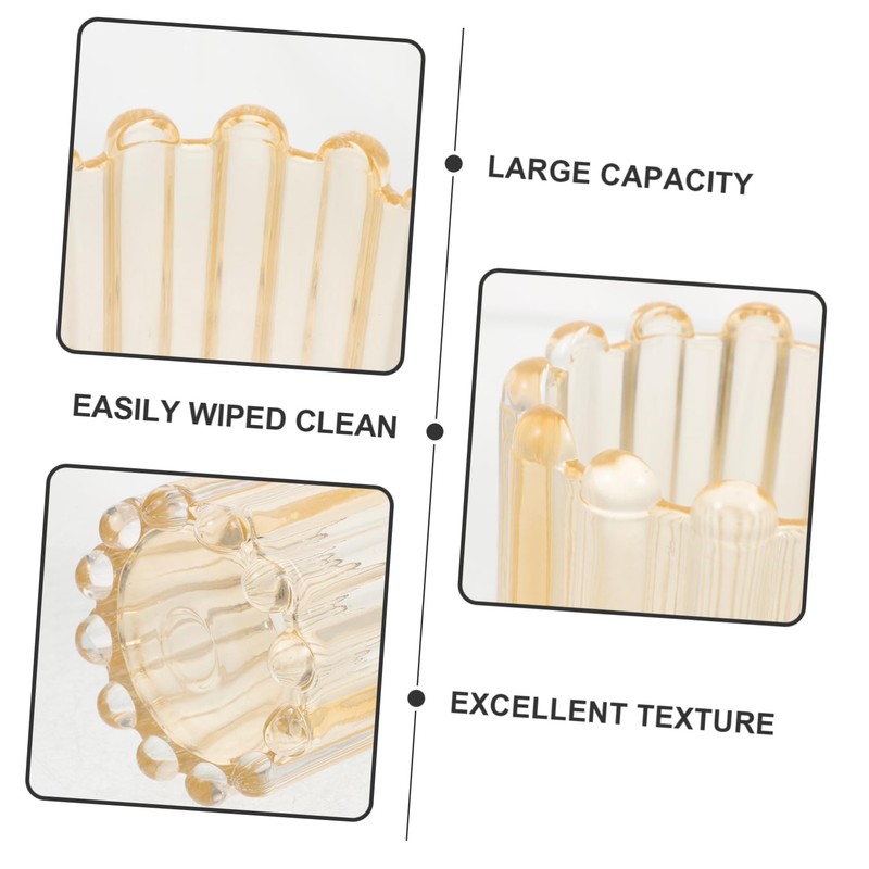WOONEKY Thickened Glass Beauty Brush Storage Bucket Makeup Brush Holder