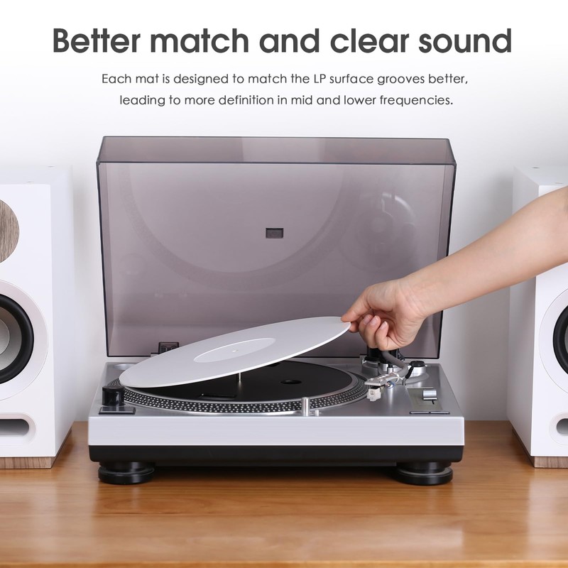 Turntable Slip Mat Anti Static Silicone/Cork Slipmat for Vinyl Record