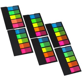 Page Flags Markers Assorted Color, 600 Pages Total, 0.47x1.73 Inch Standard Flag Tabs, Easy to Post, 6 On-The-Go Dispensers/Combo Pack