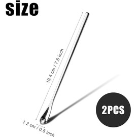 Taicols 2 Long Handled Reptile Powder and Fruit Mixing Food Feeding Spoons Made of Stainless Steel