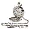 Luxury Vault Freemason Masonic Engraved Silver Pocket Watch and Chain