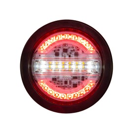 Buyers Products 4 Inch Combination LED Stop/Turn/Tail, Backup, and Strobe Light for Utility Vehicles & Work Trucks, Red/White, 5624432