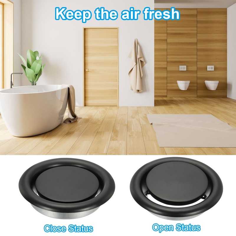 PATIKIL 8 Inch Round Ceiling Diffuser, 2pcs Metal Adjustable Wall