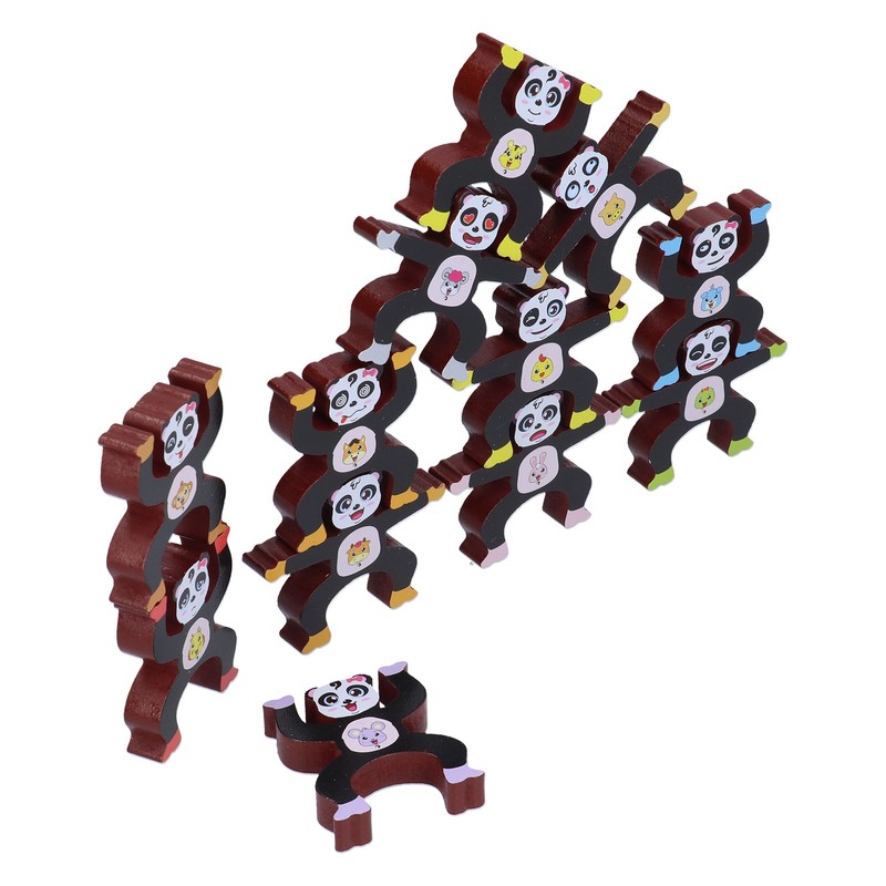 Wooden Stacking Games Toddler Children Interlock Balancing Blocks Educational ToyPanda