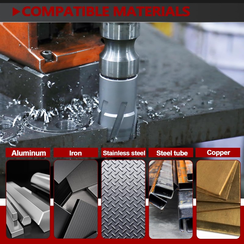 GRIXLEN 1-3/16" x 2" Annular Cutter with Weldon Shank,Carbide Tip